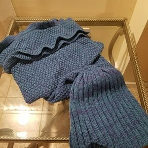 Knitted Mermaid Tail Blanket One Size Fits All